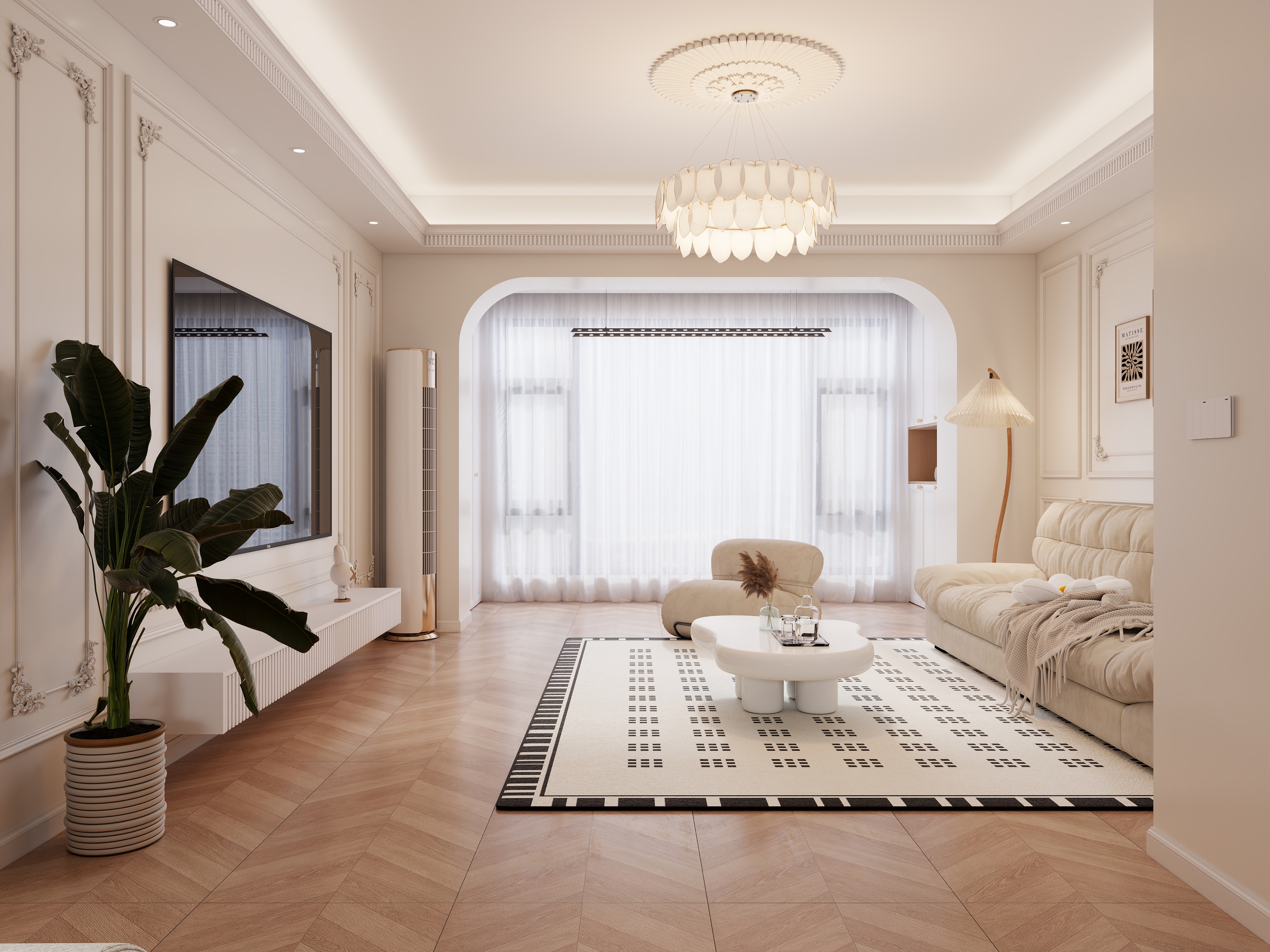 宿迁丨兰天-晨光花园-摘星法式奶油-装修设计方案