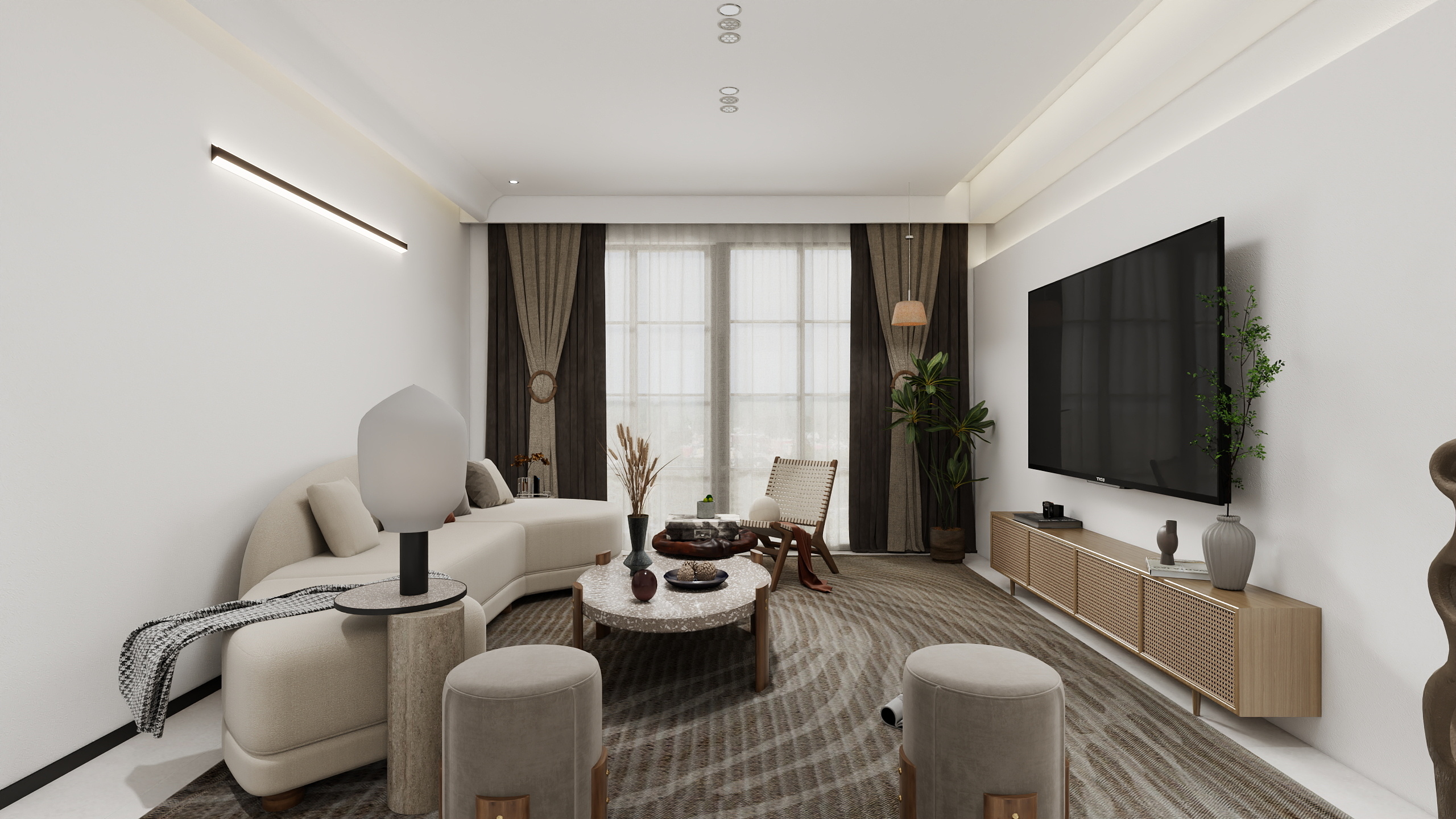 唐锐-侘寂风-冰心四射装修效果图