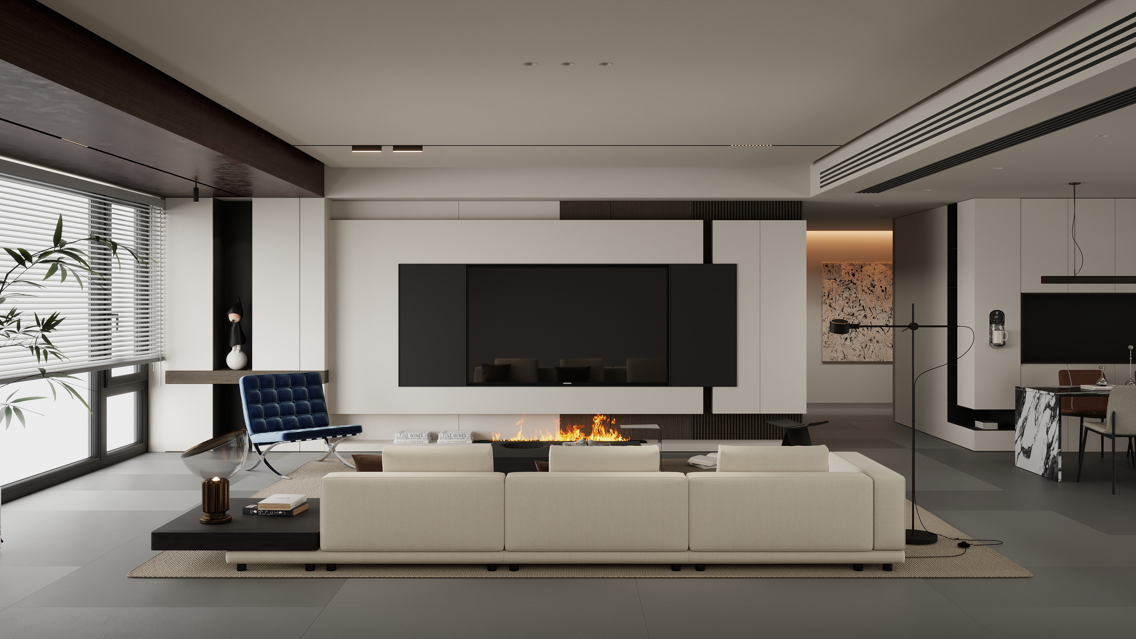 幔利橡树空间设计-方案1:现代客餐厅-副本-装修设计方案