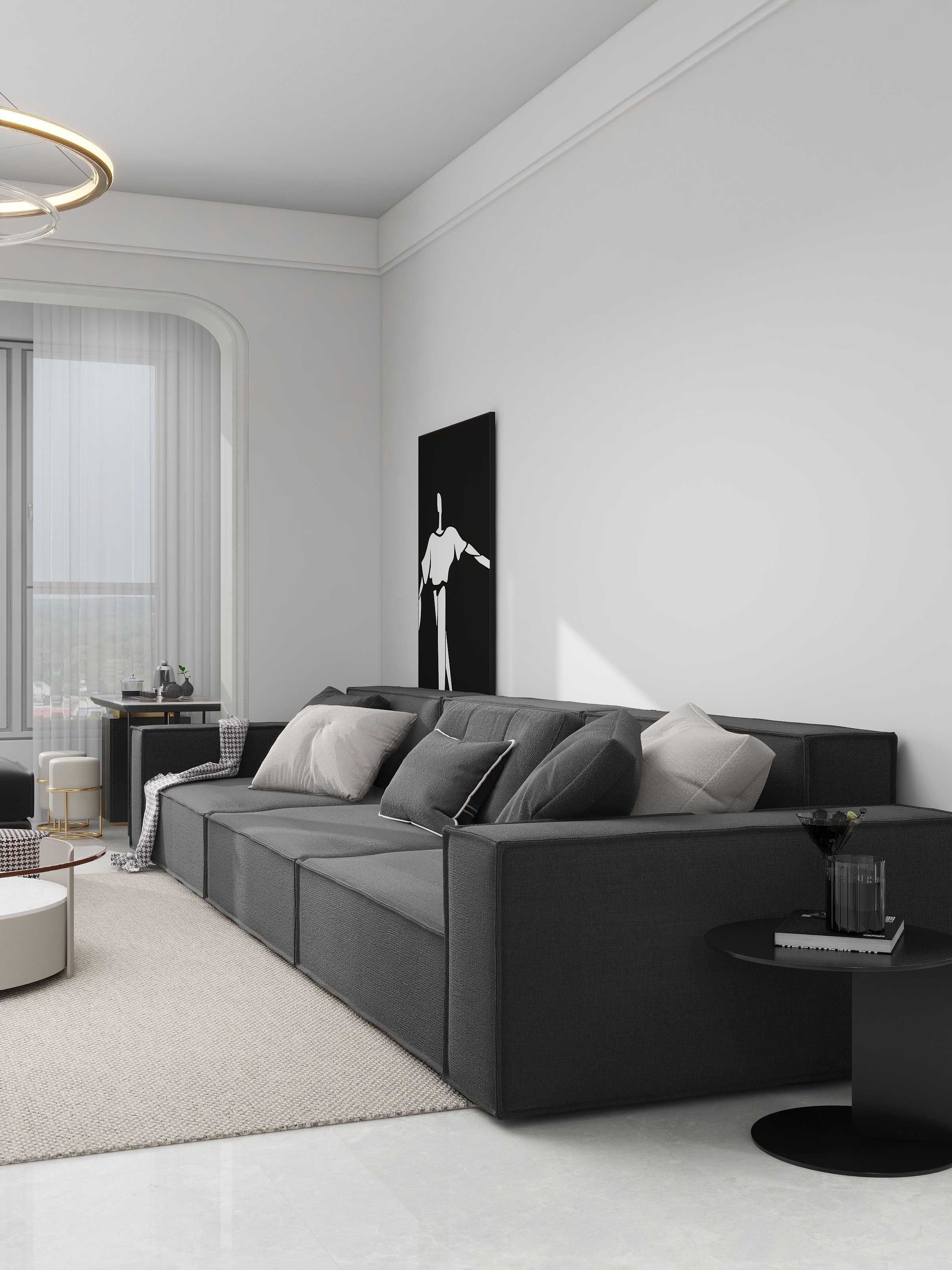 -Mary-L-丽水九樾116平黑白简约-装修设计方案