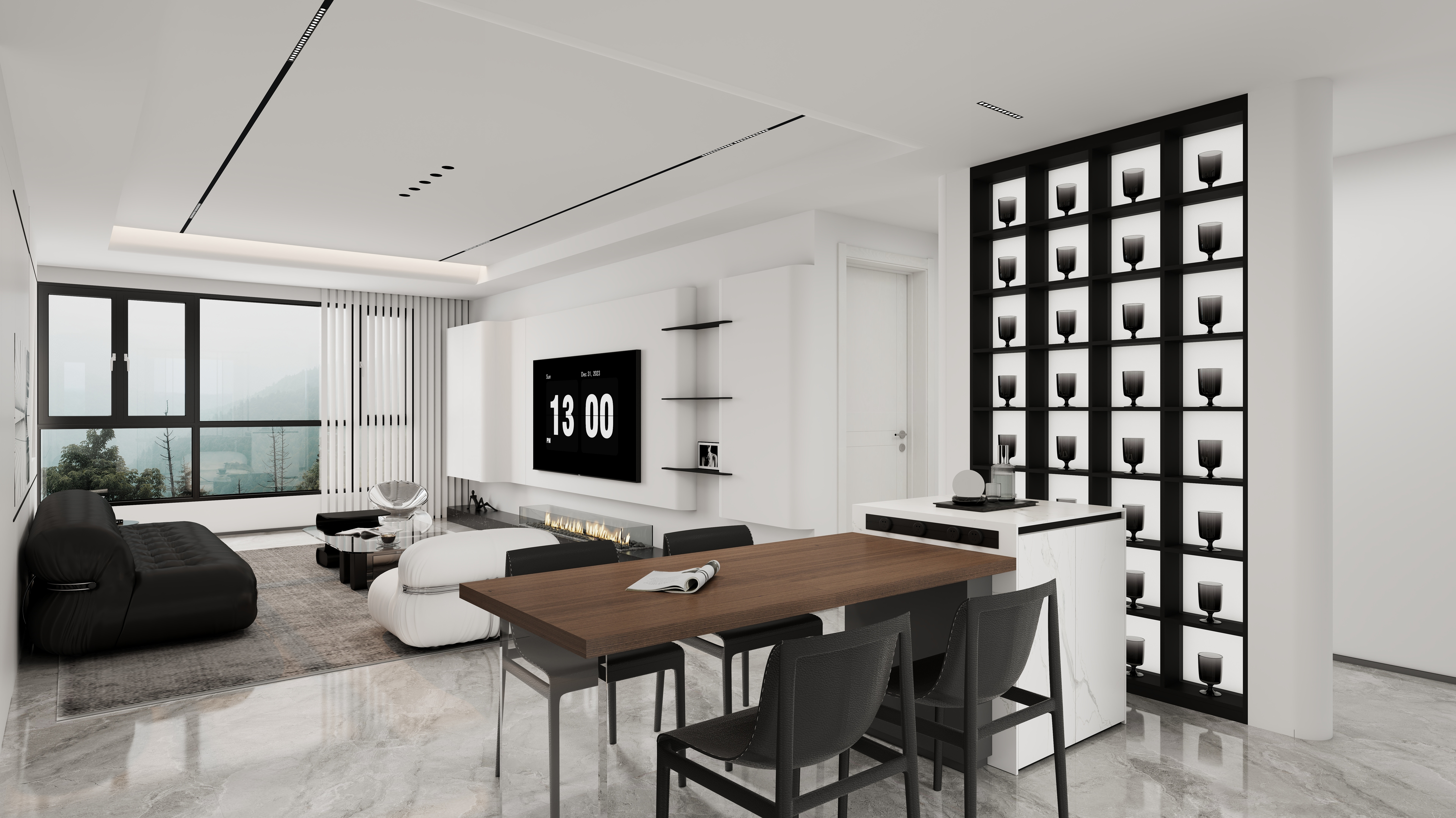 设计师铁zHuz-书香华庭2号楼西户型-黑白极简-装修设计方案