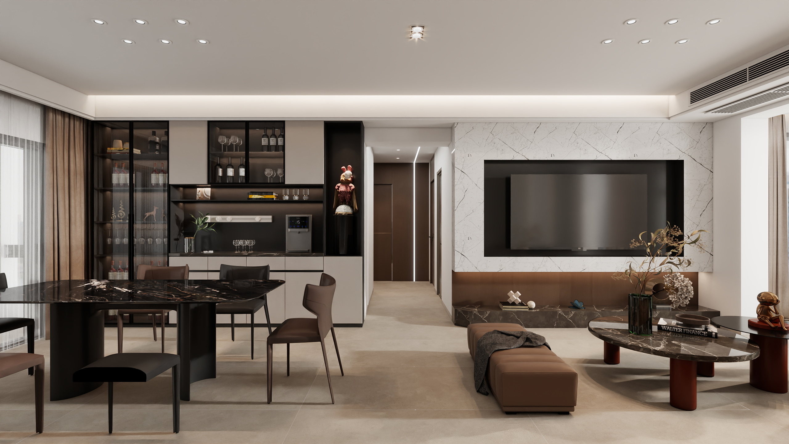 單調ing-意式-蒲葵天心150㎡4室-装修设计方案