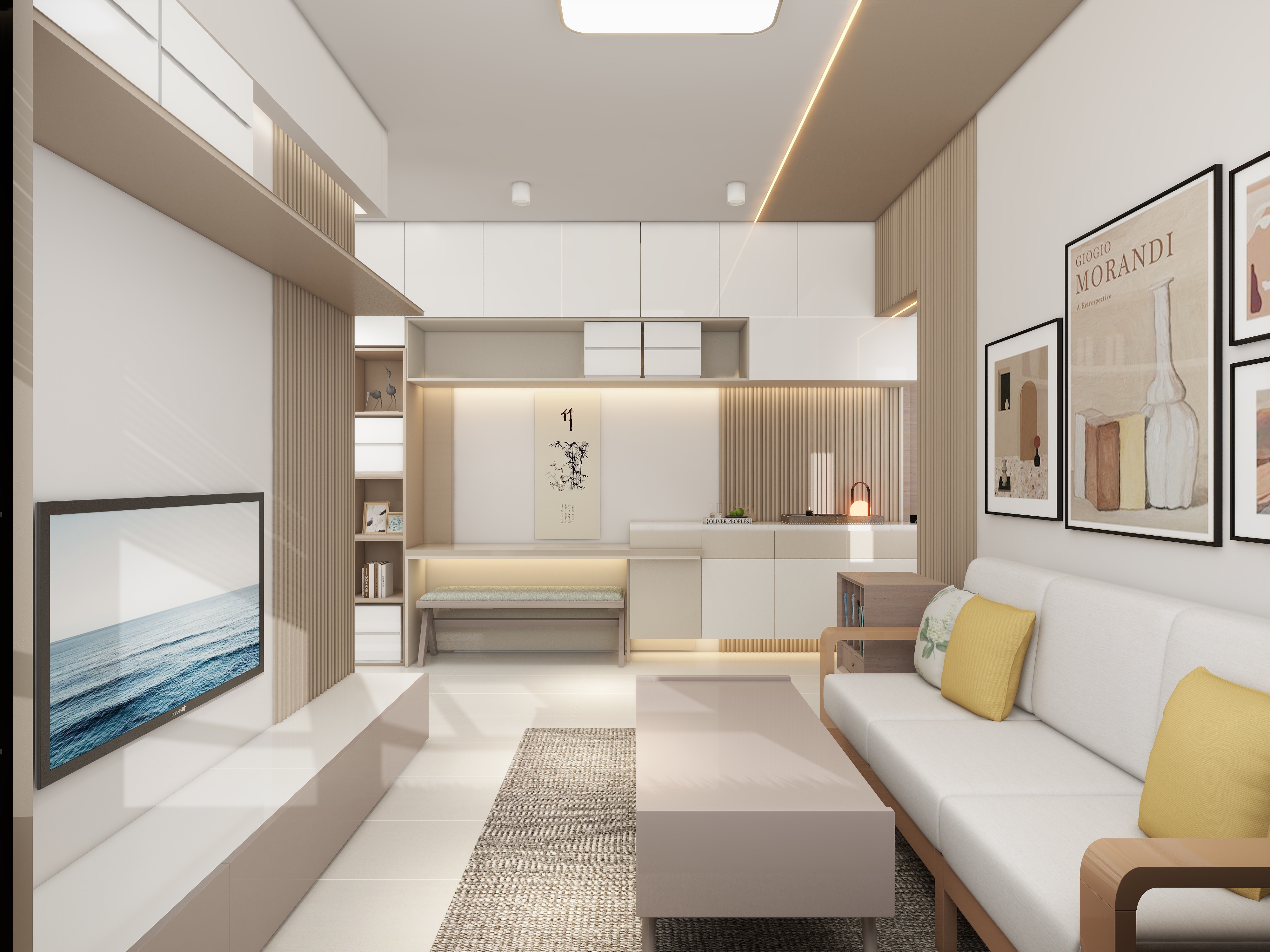 廸偉-無印暖家-48方現代無印風2居-装修设计方案