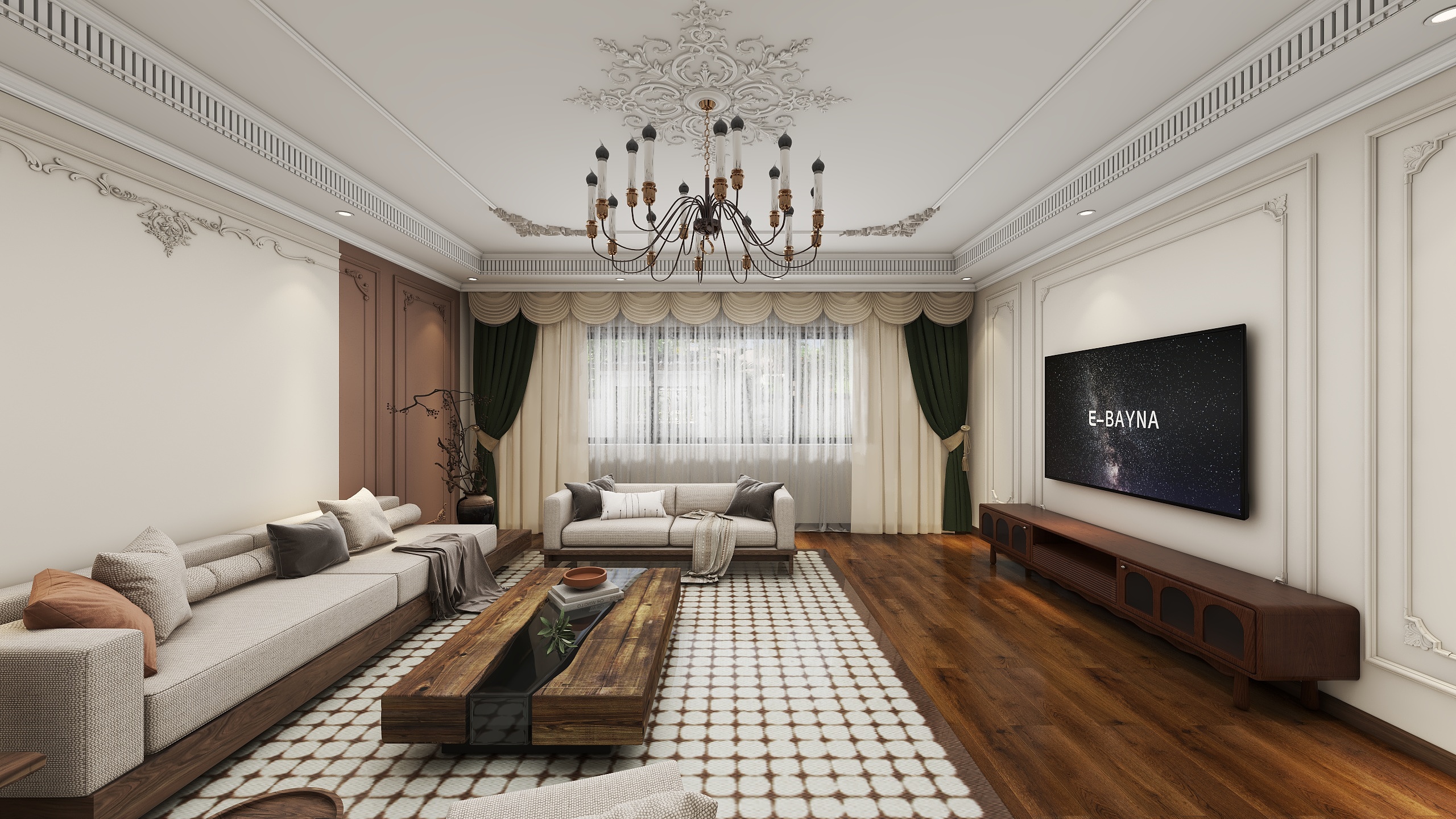 QINHAOYAN设计-西戈壁别墅小区210㎡2室-装修设计方案