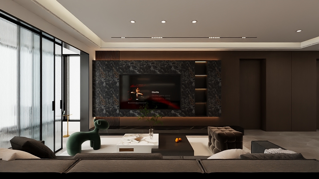 高航-沙塘石北苑3-1-1602客餐厅-装修设计方案