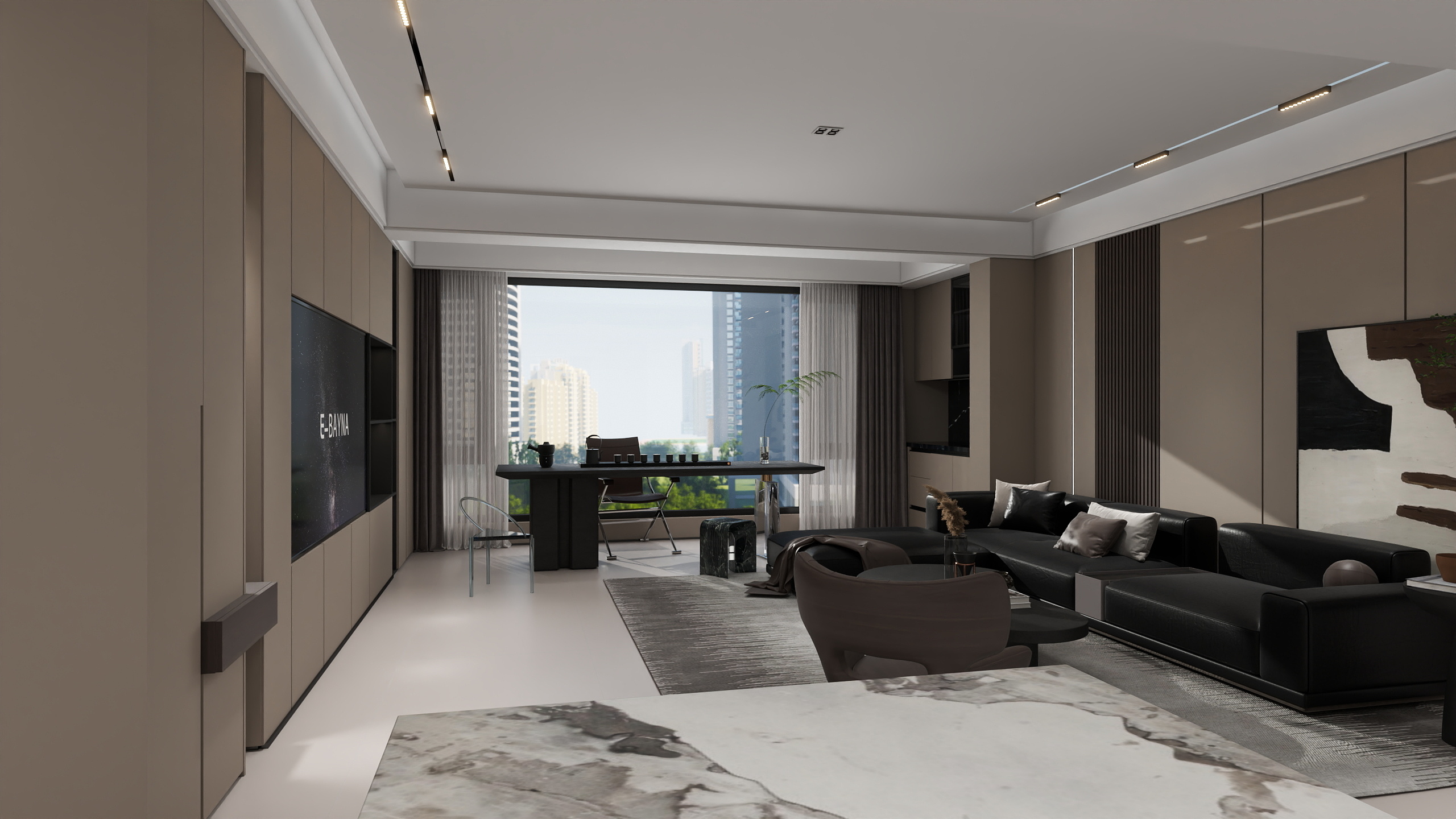 叁间堂大郭-国贸珑上客餐厅效果图-装修设计方案