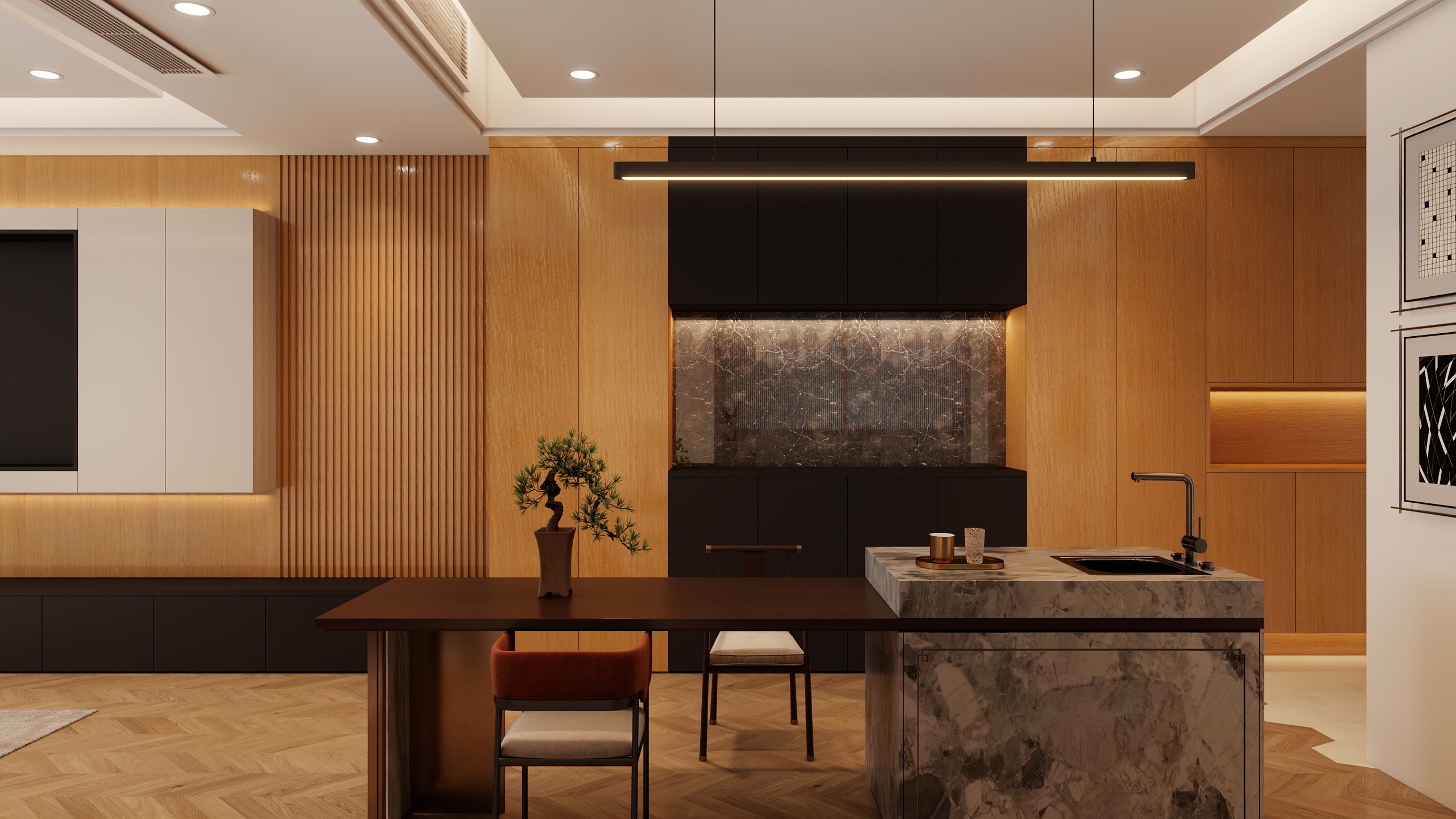 共振设计崔-国际新城78㎡1室-装修设计方案