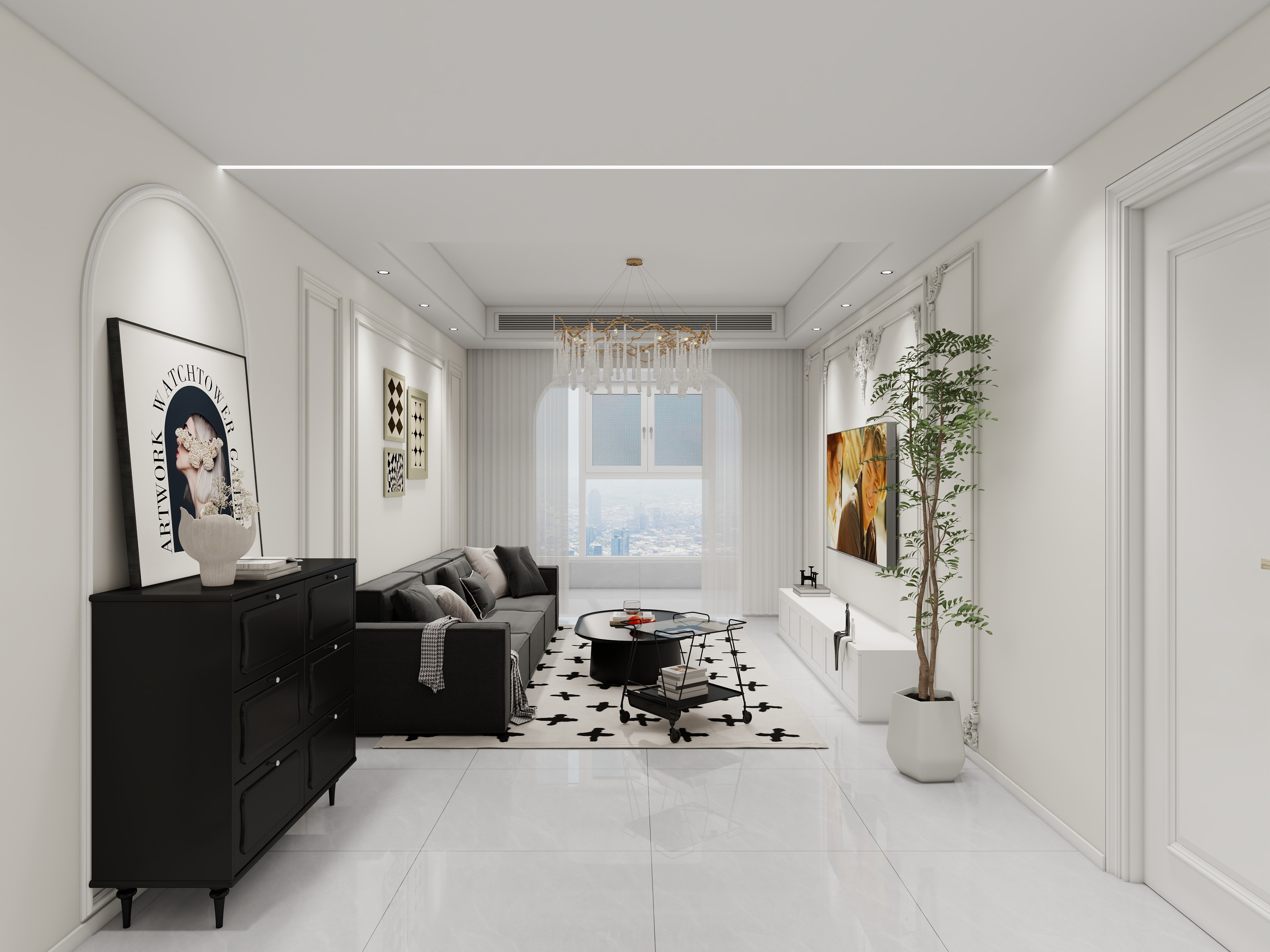 室内设计师周歌-河景花园 装修效果图