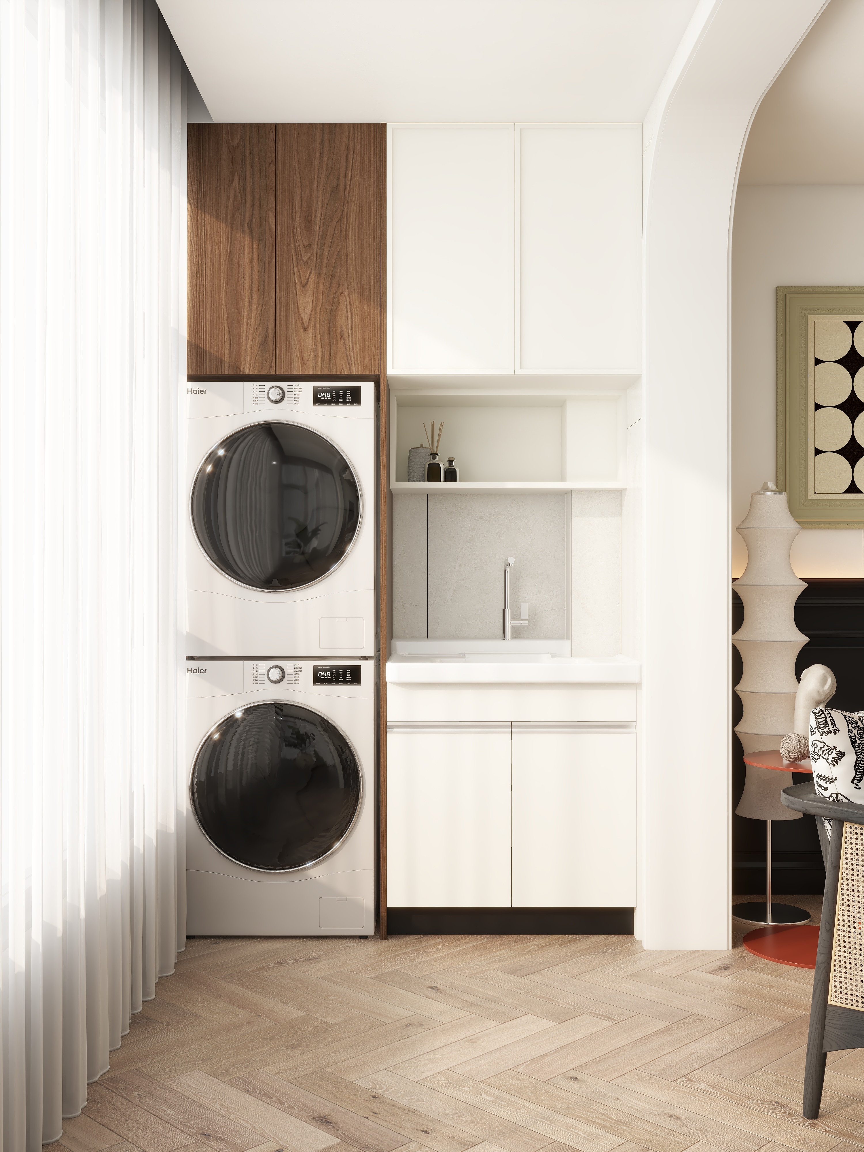 兿創-旧改轻复古三室装修效果图