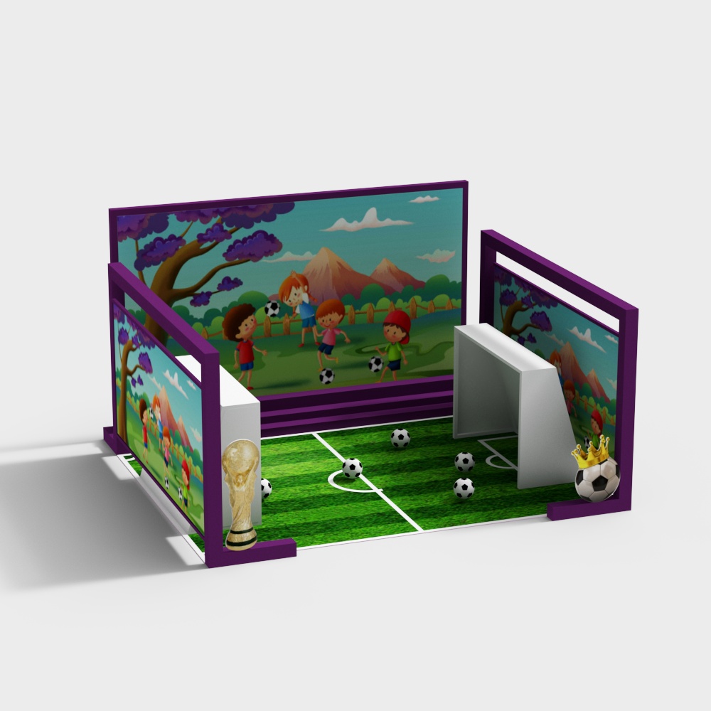 现代游乐园儿童足球场3D模型