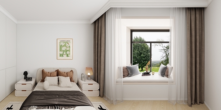 门志新-奶油风两室设计-装修设计方案