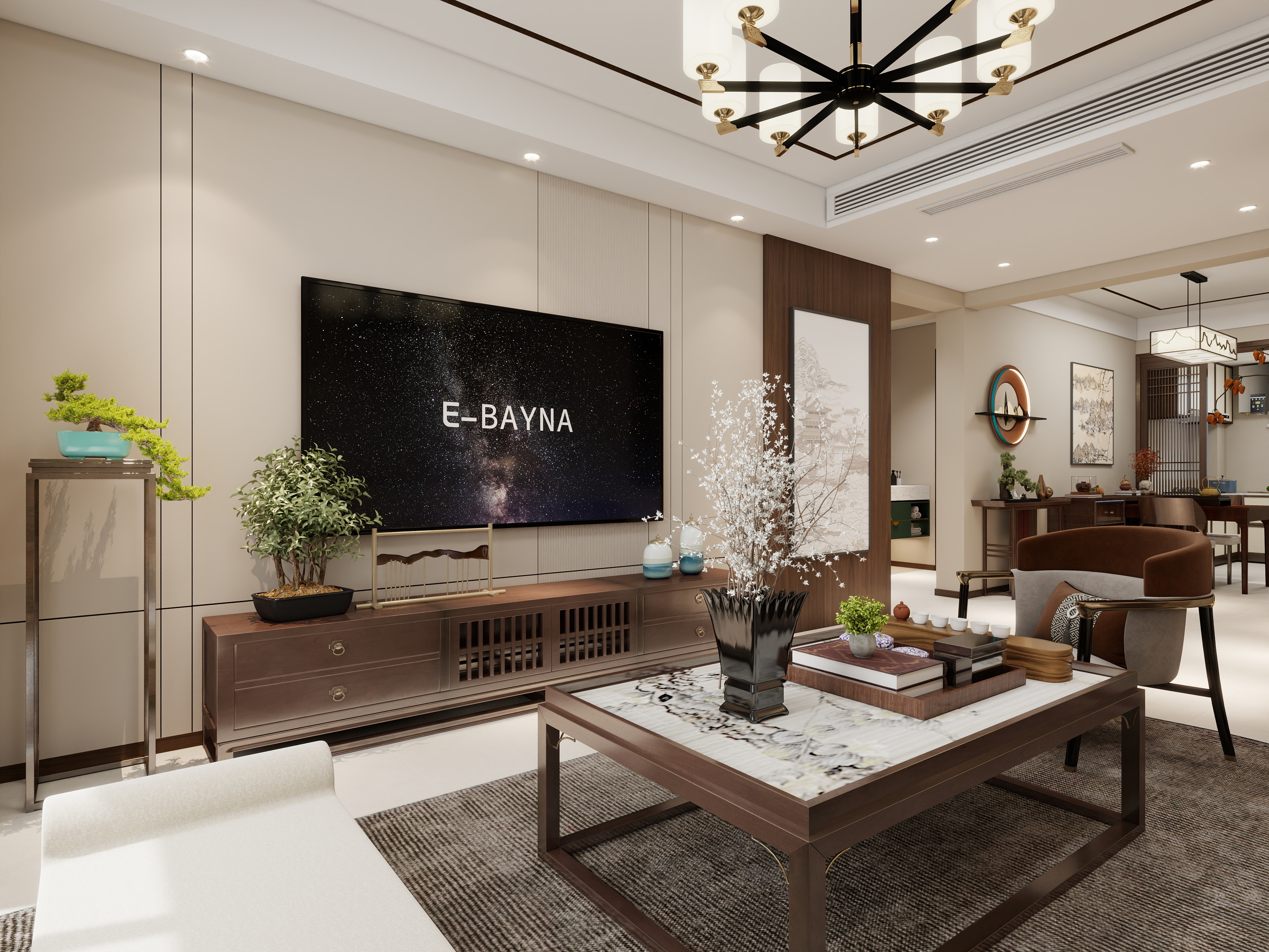 YTAcy-公园美地120平新中式-装修设计方案