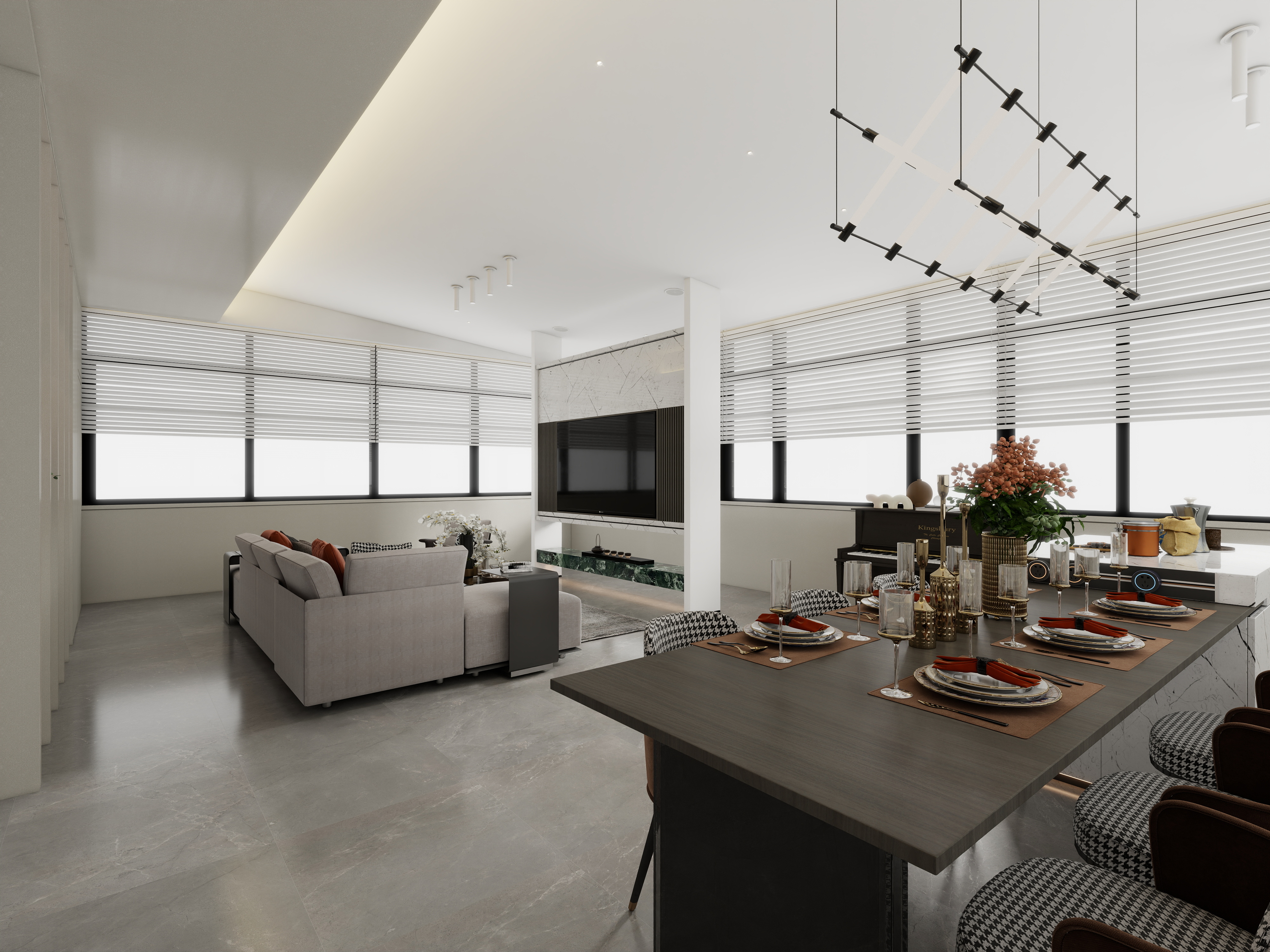 游顺林设计-东田自建房顶楼客厅方案1-装修设计方案