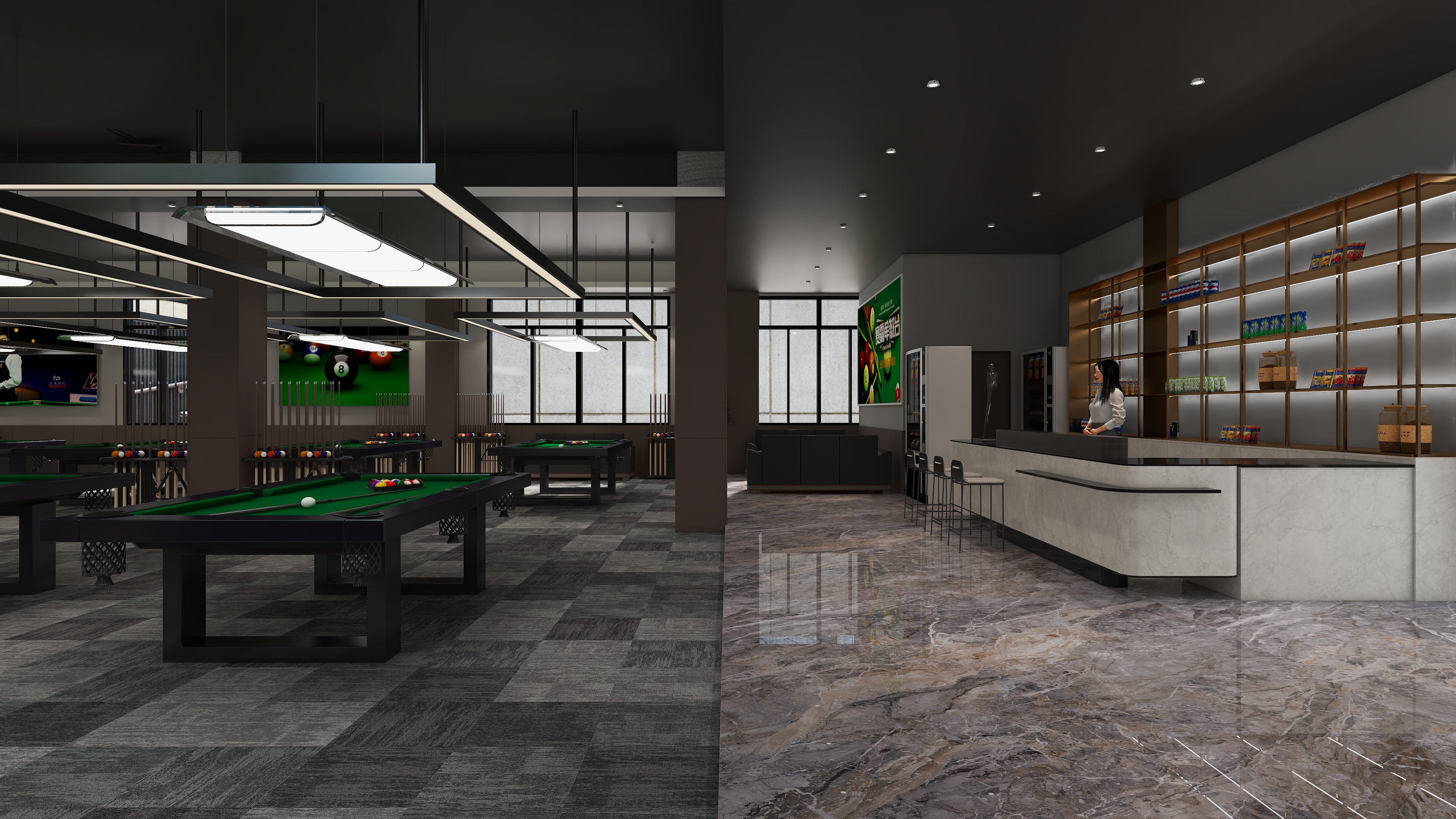 雷超-湘江府李总台球厅-装修设计方案