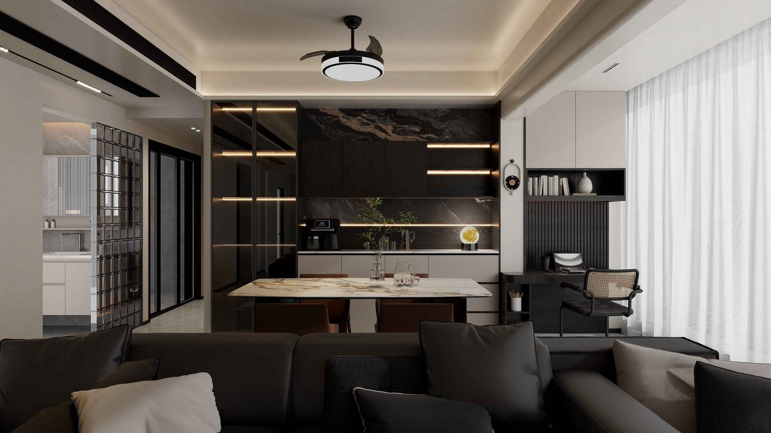 汶君装饰-102㎡3室-装修设计方案