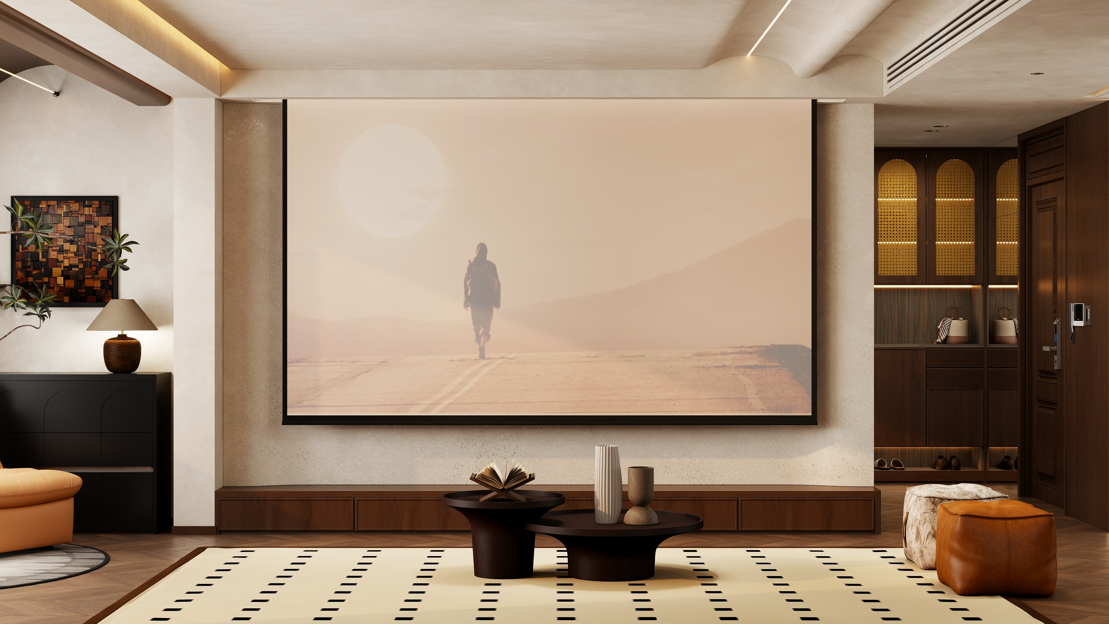 一个一个一-赫本+丨侘寂中古·木棕色系共享天伦之乐-装修设计方案