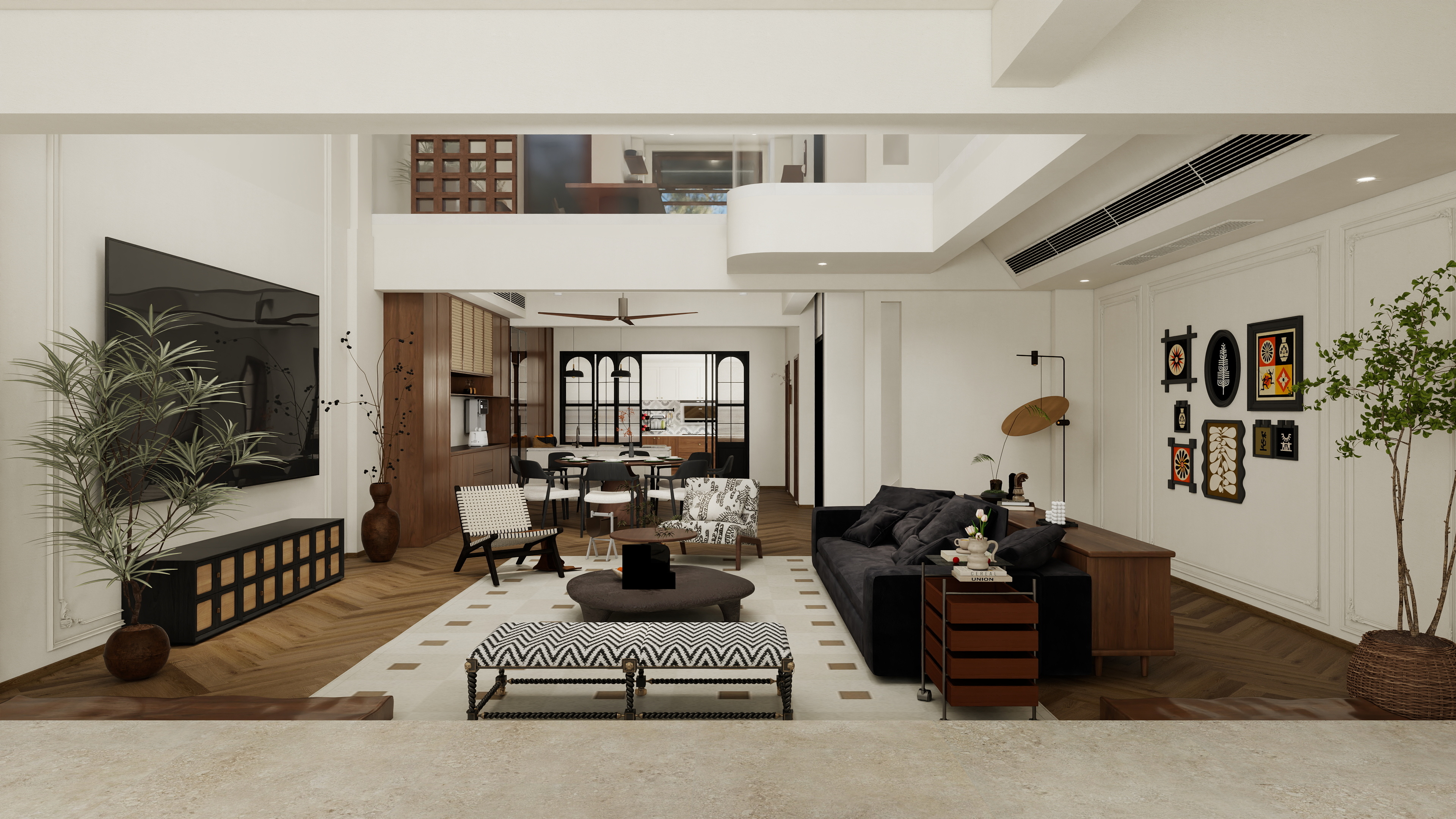 张煜强煜境设计-江门简约中古五层别墅装修效果图