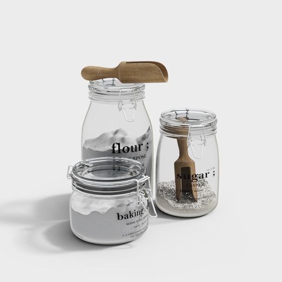 Spice Jar 3D Model in Gray for Practical Kitchen Use
