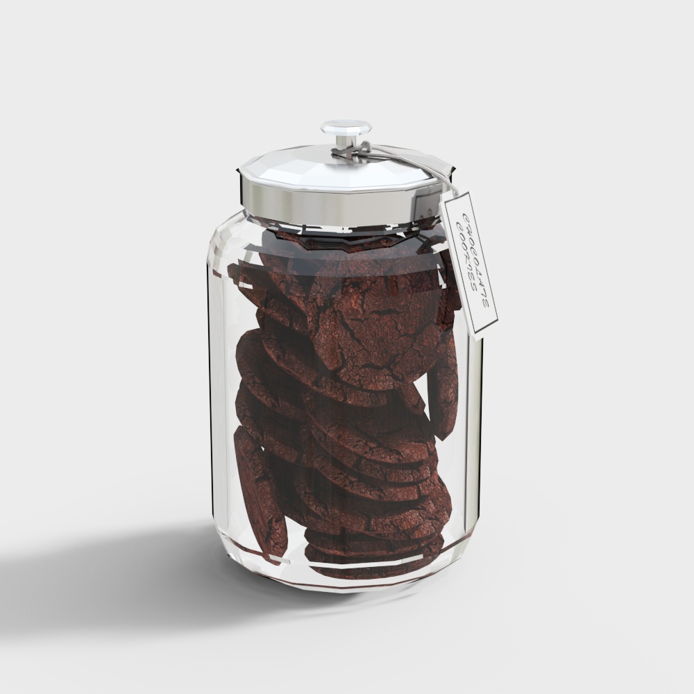 干货小吃玻璃瓶装3D模型