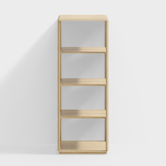 Functional Shelf 3D Model in Wood Color
