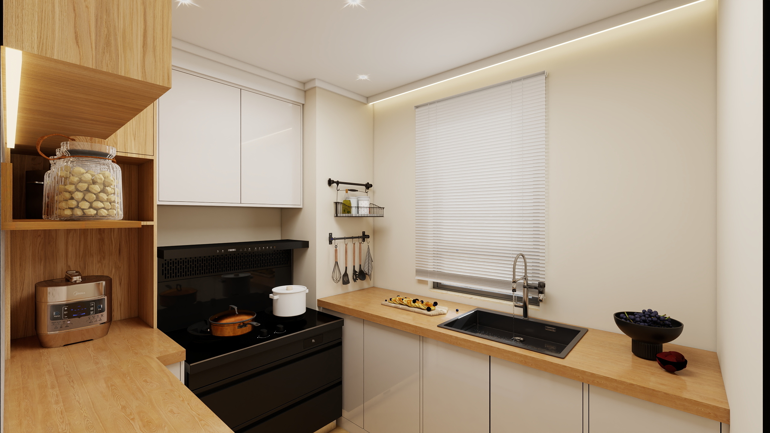 砚白.InkWhisper-明湖风景120㎡三室装修效果图