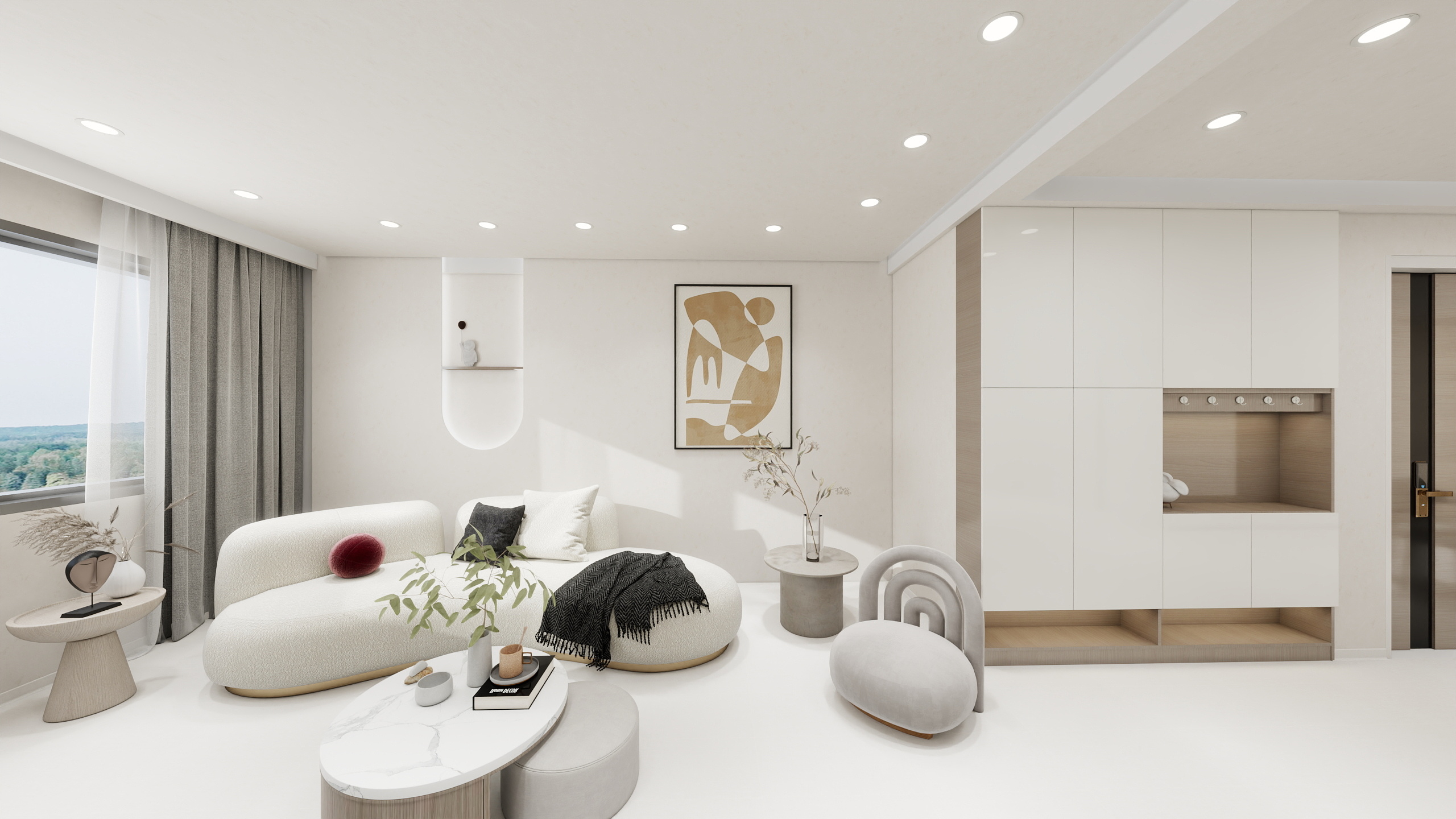 傅桓-奶油80㎡2室-装修设计方案