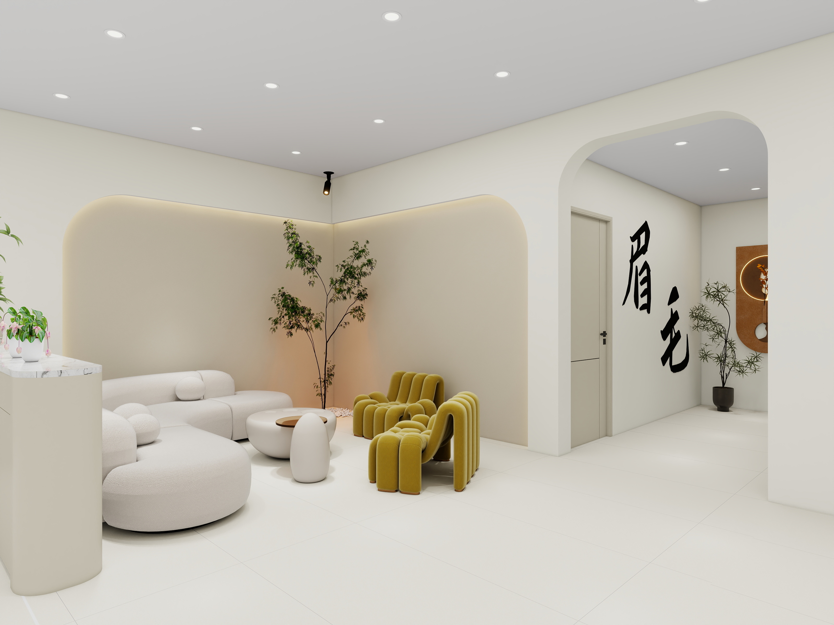 默言效果图-美容院-装修设计方案