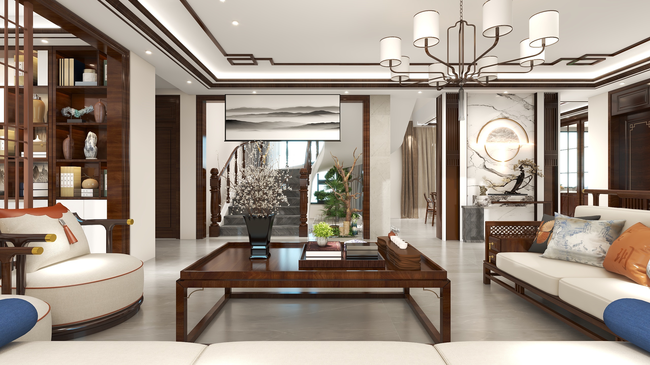 王敏-新中式170㎡1室-装修设计方案