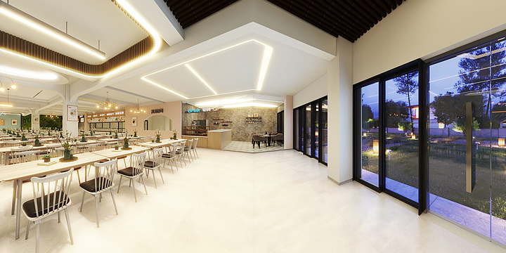 AAA薄荷空间设计-昆山工业园区食堂二层改造设计-副本-装修设计方案