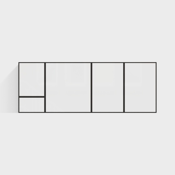 Sophisticated New Floor-to-Ceiling Chinese Style Window 3D Model