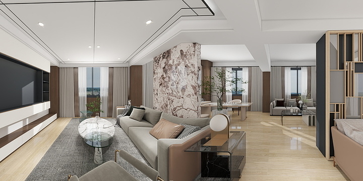 田居设计LU-总裁室-装修设计方案