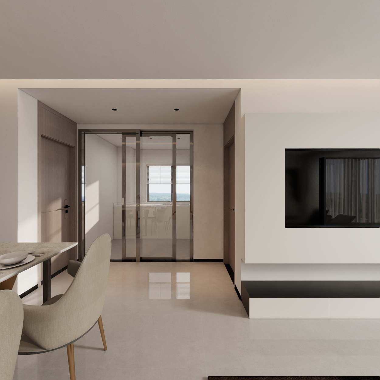 AkuYa-时代广场现代简约146㎡4室装修效果图