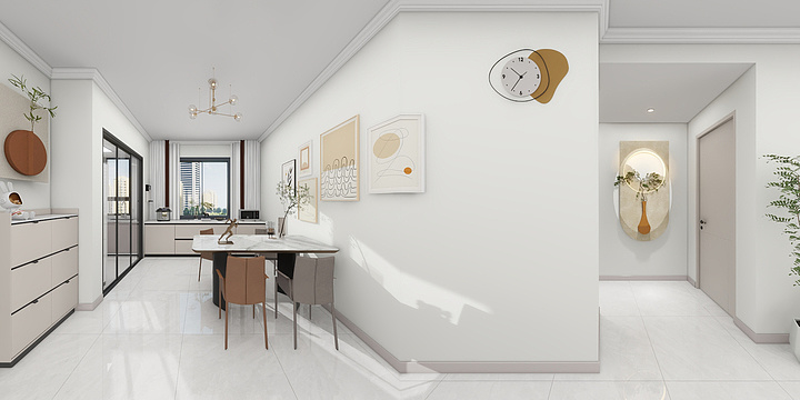 室内设计吕少锋-泽信湖畔云筑29-801效果图-装修设计方案