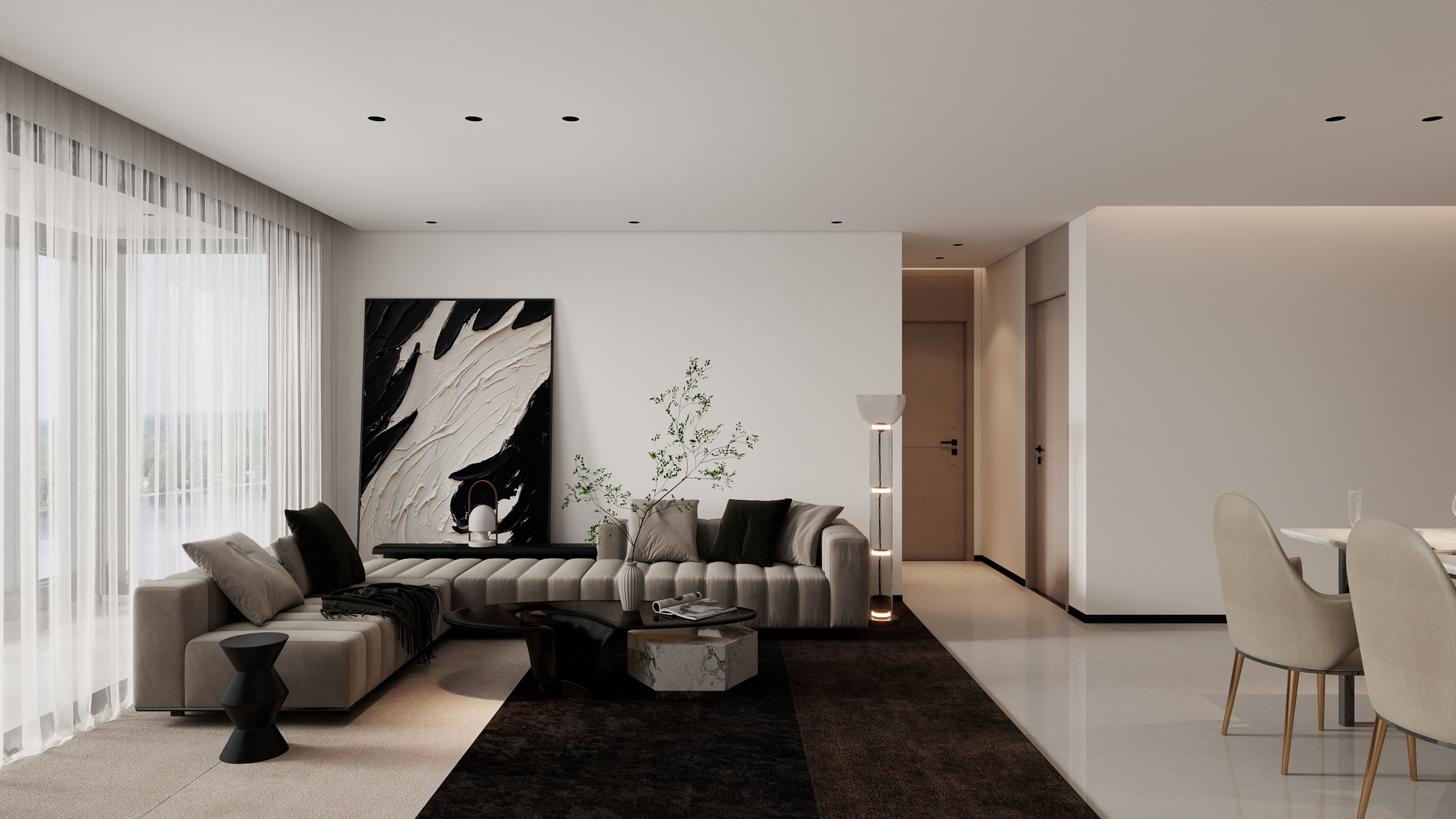 AkuYa-时代广场现代简约146㎡4室-装修设计方案