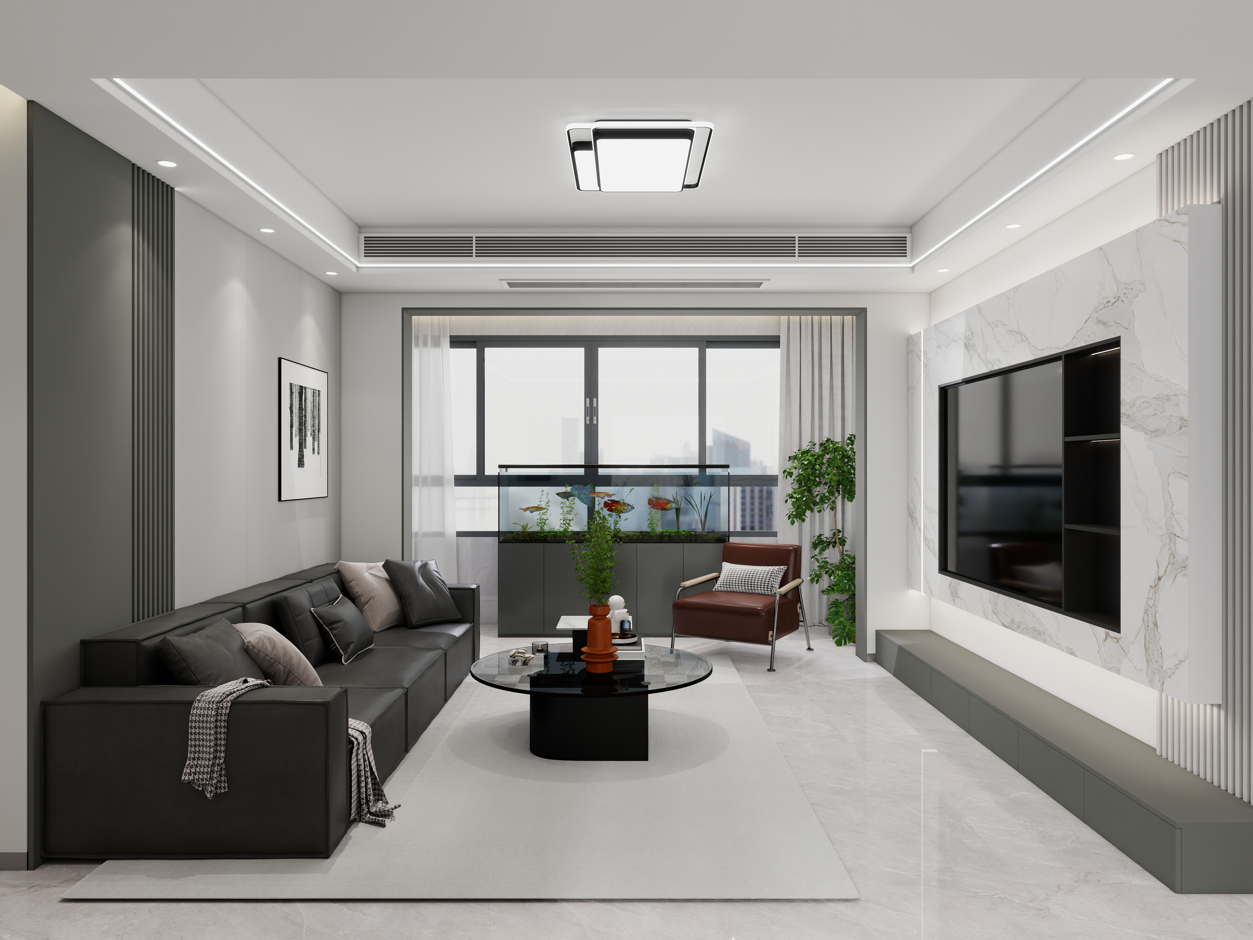 柳州设计师小丽-119m²四房两厅现代简约风装修效果图