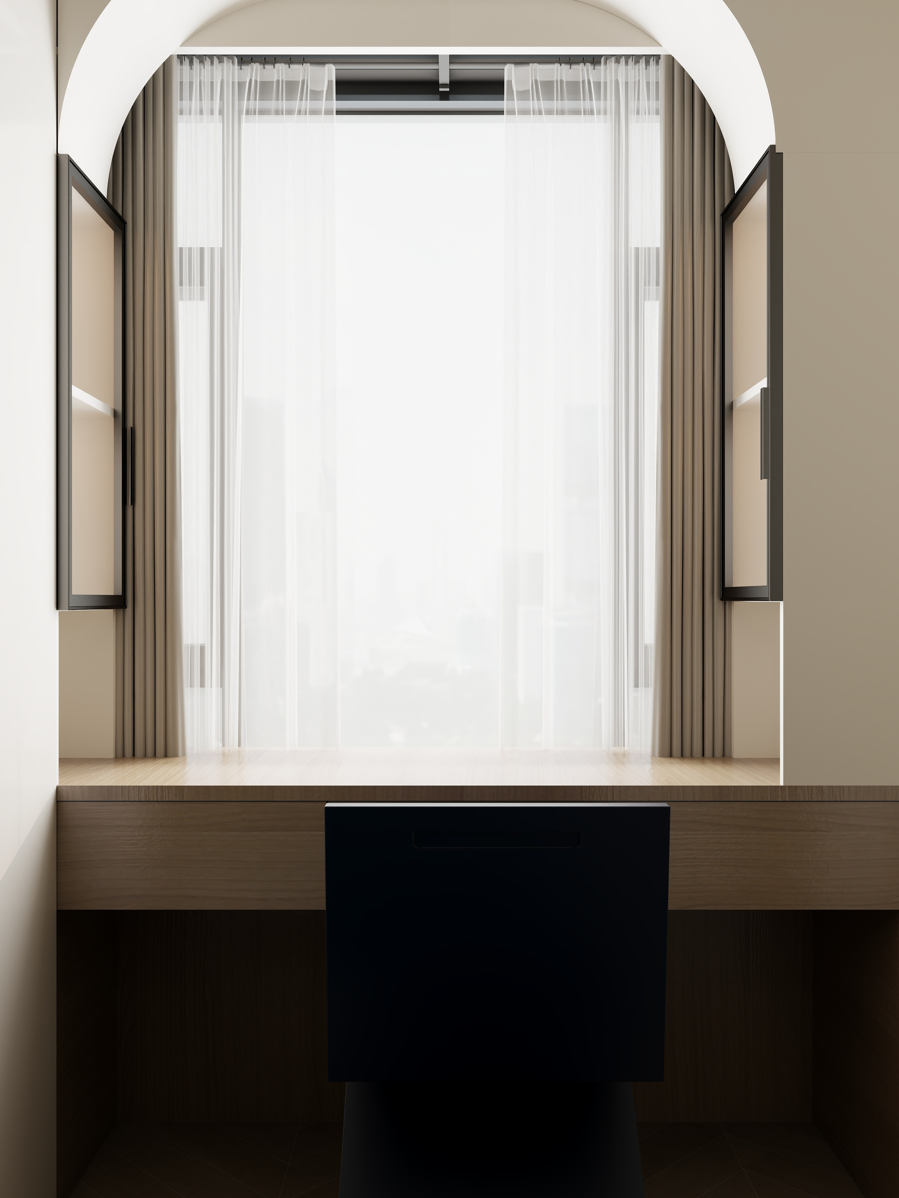 张煜强煜境设计-96平米奶油三房装修效果图