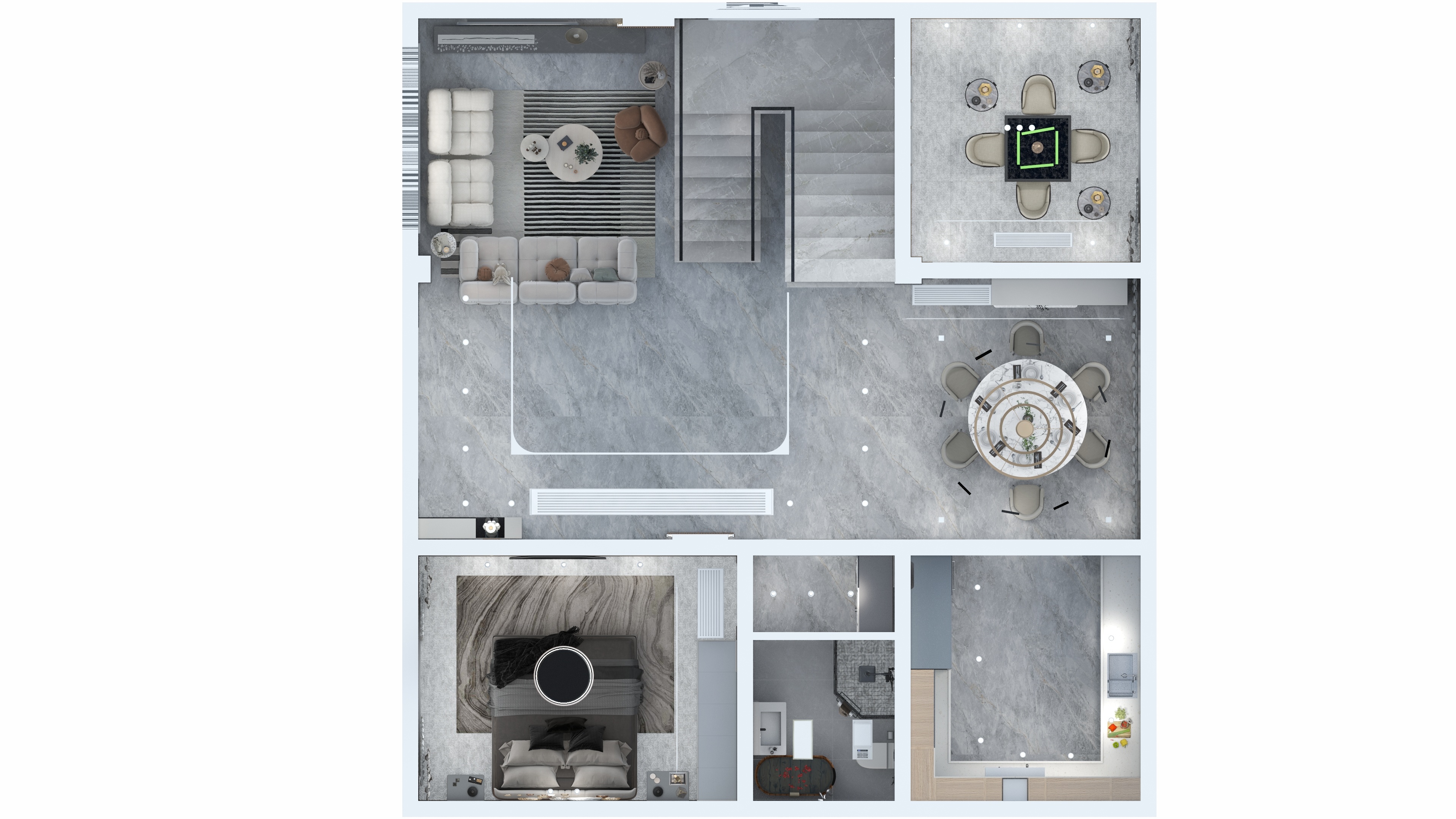 一六六八设计事务所-张村陶总自建别墅3D效果图-装修设计方案