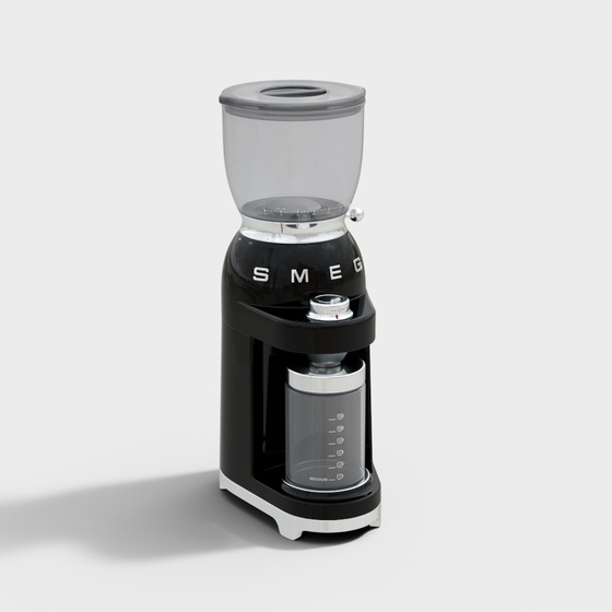 Vintage Coffee Grinder 3D Model in Black Finish