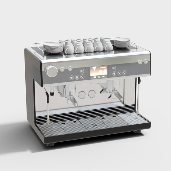 Gray Coffee Machine 3D Model