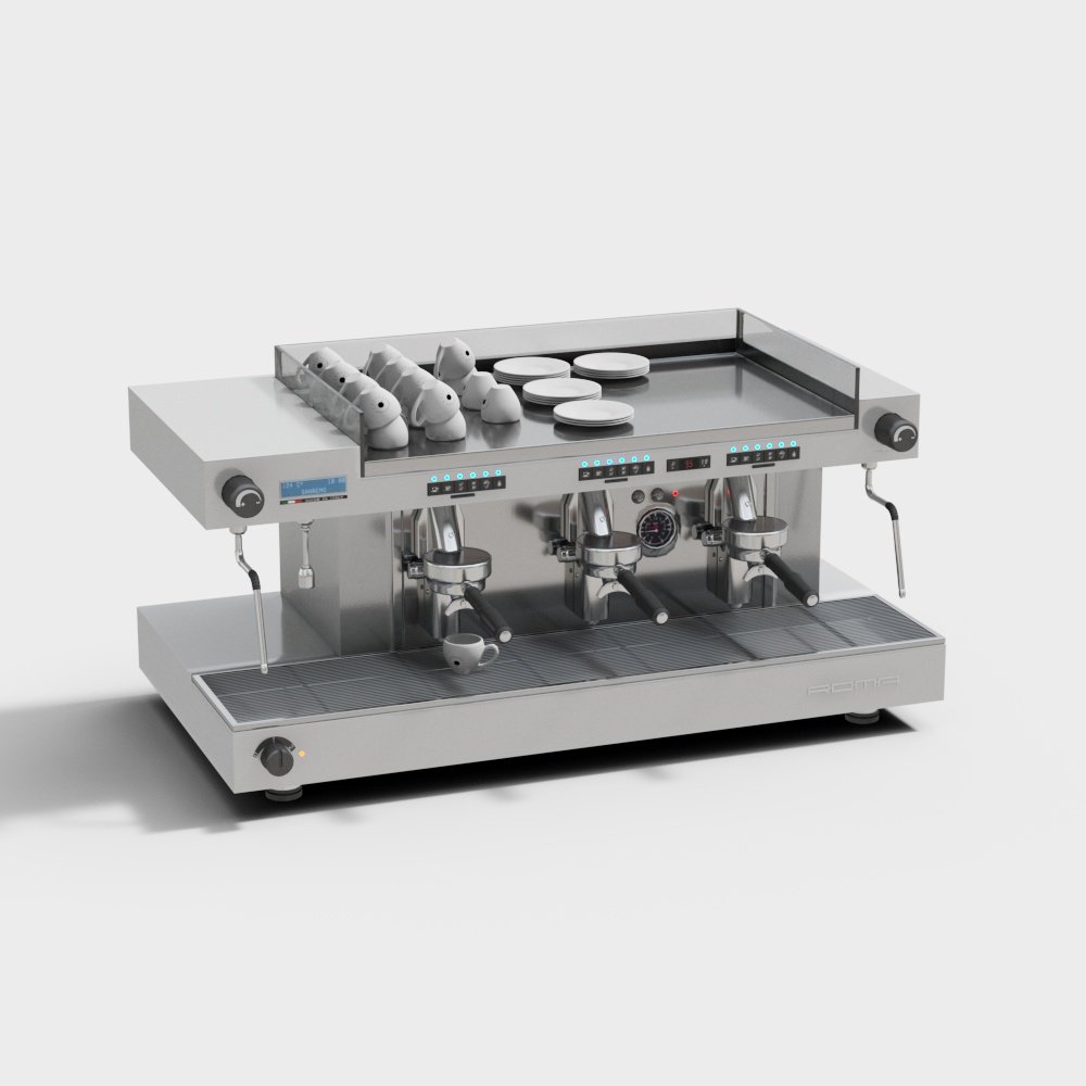 现代咖啡店工作台-产品制作设备3D模型