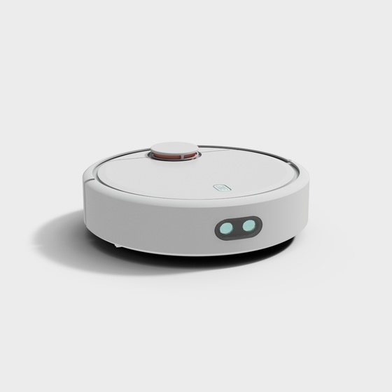 Sweeping Robot 3D Model in Brown