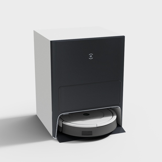 Intelligent Sweeping Robot 3D Model in Black