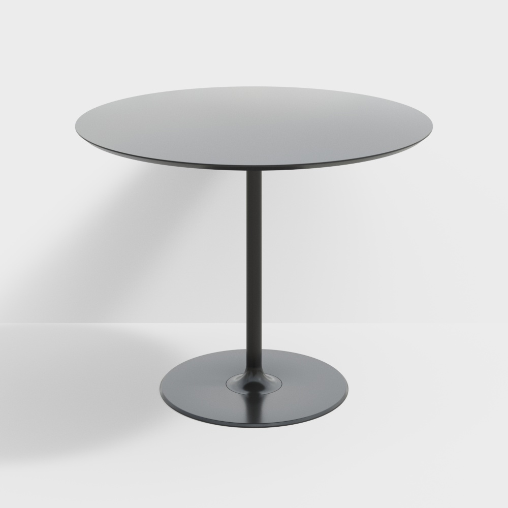 北欧黑色圆形边几