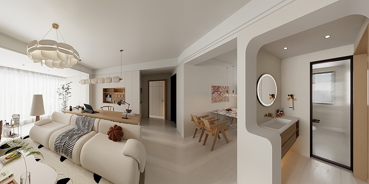 金华轩高端定制-原木奶油大平层-装修设计方案