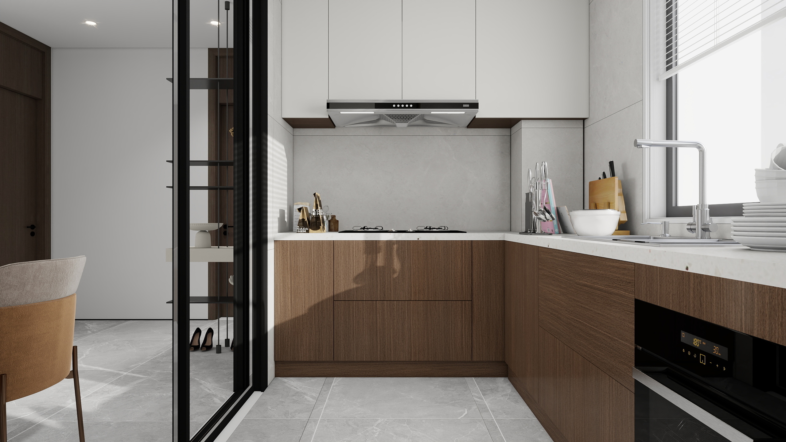 李林-原木124㎡3室装修效果图