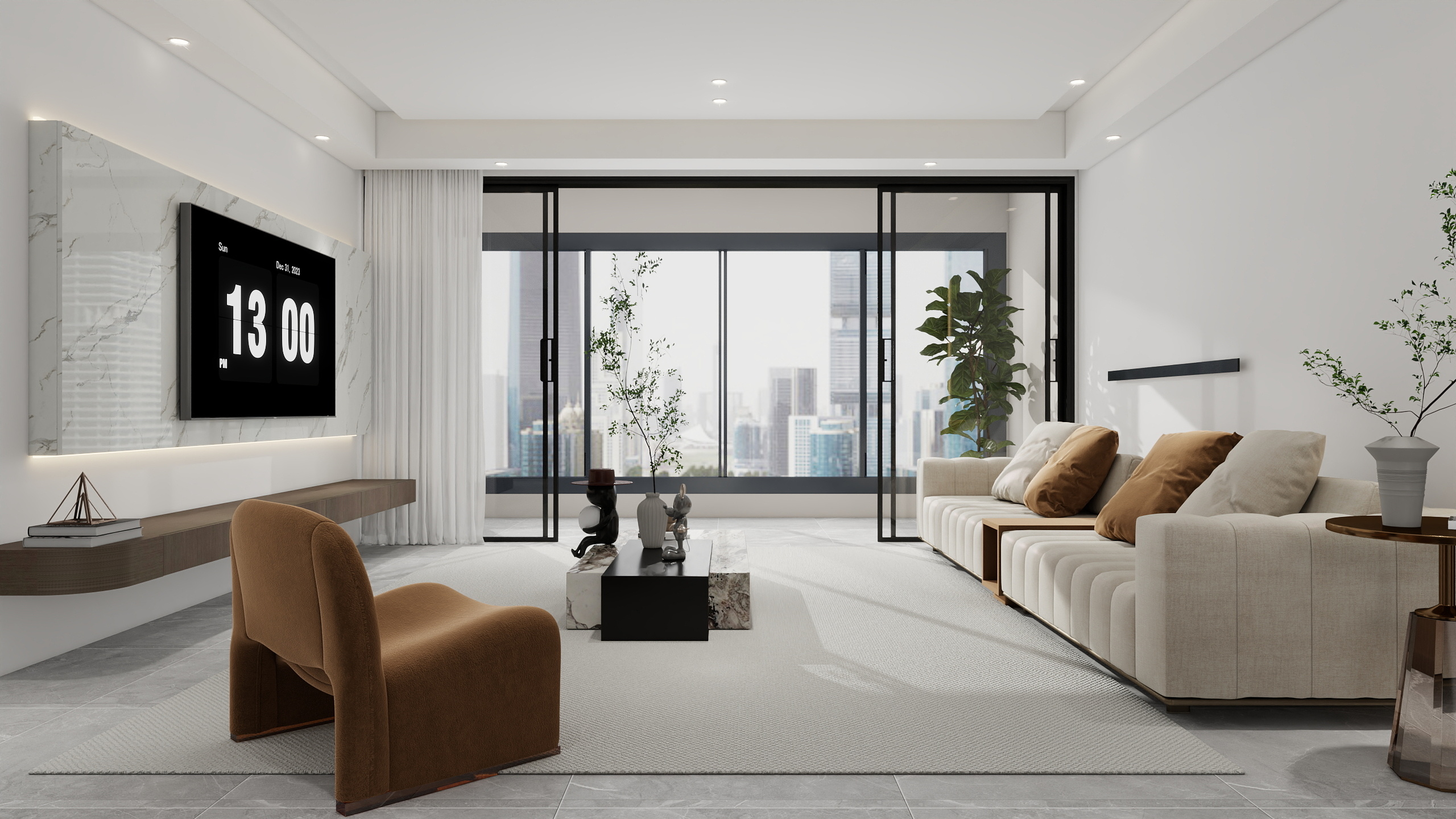 李林-原木124㎡3室装修效果图