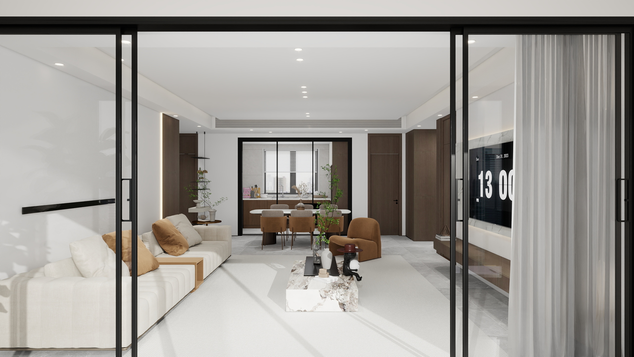 李林-原木124㎡3室装修效果图