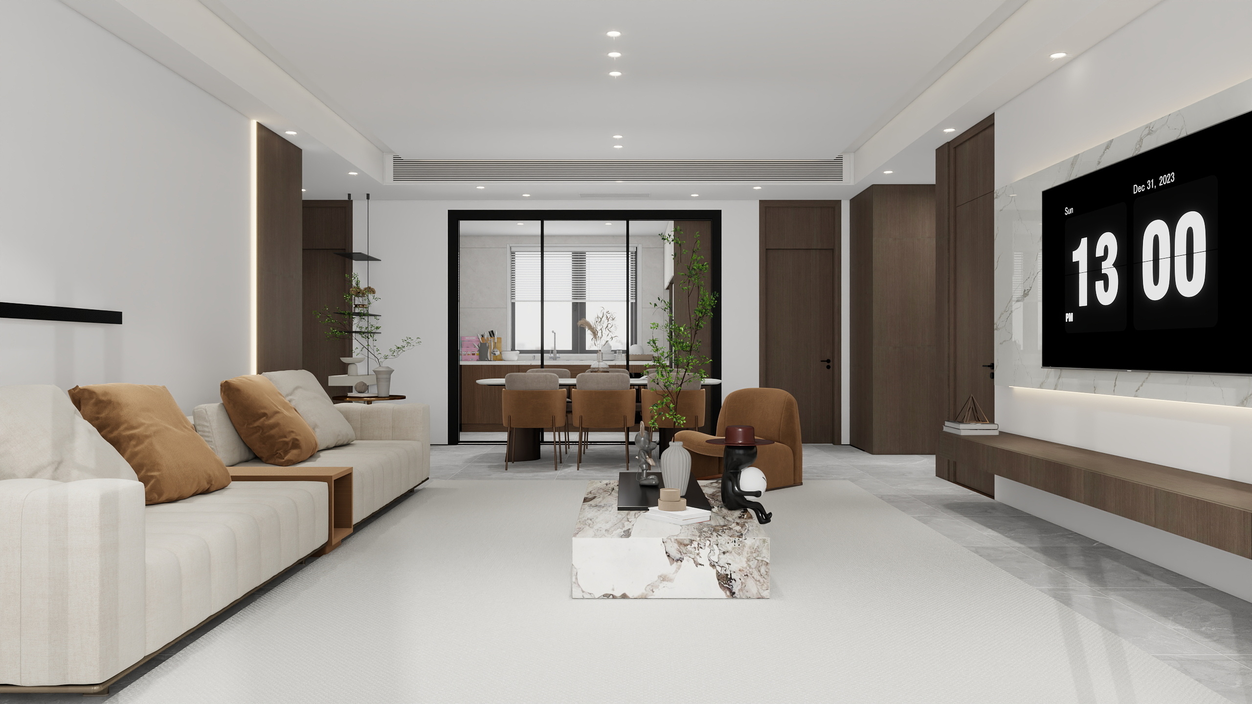 李林-原木124㎡3室装修效果图