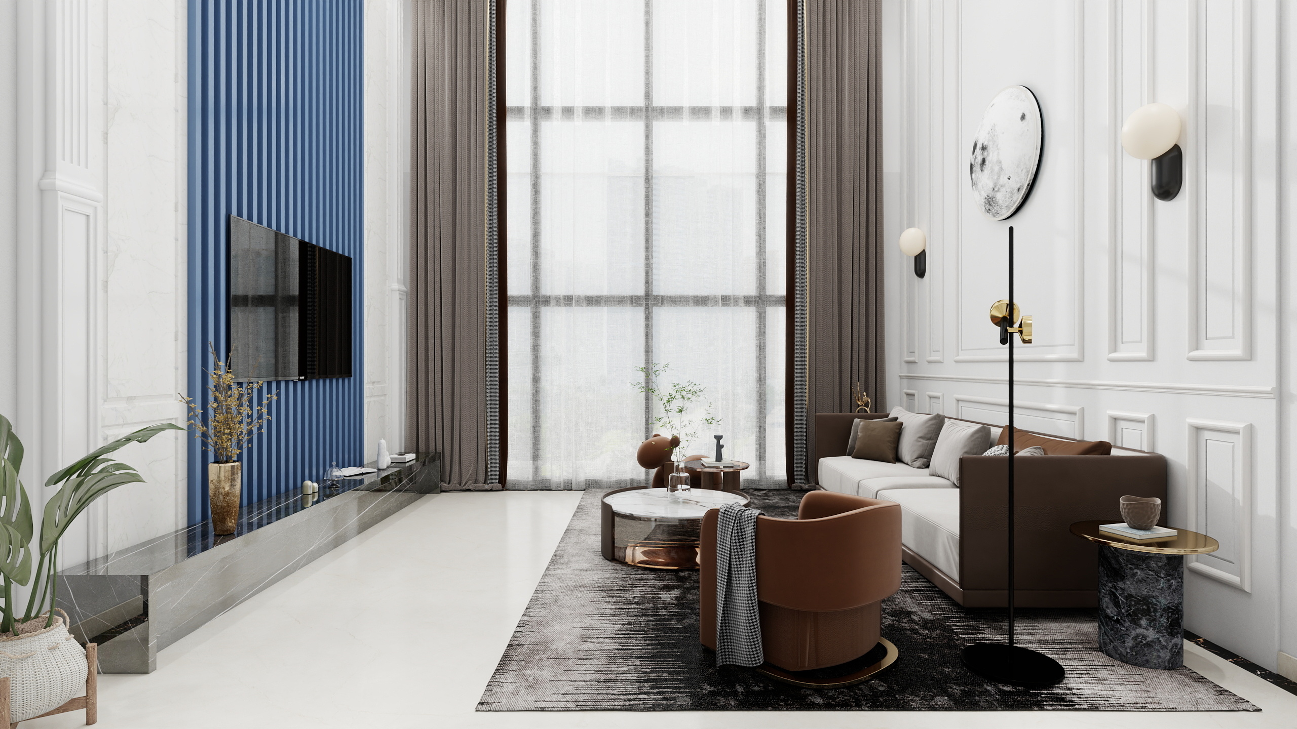 Luxus雷克瑟思艺术涂料小陈-万山华府173㎡2室装修效果图