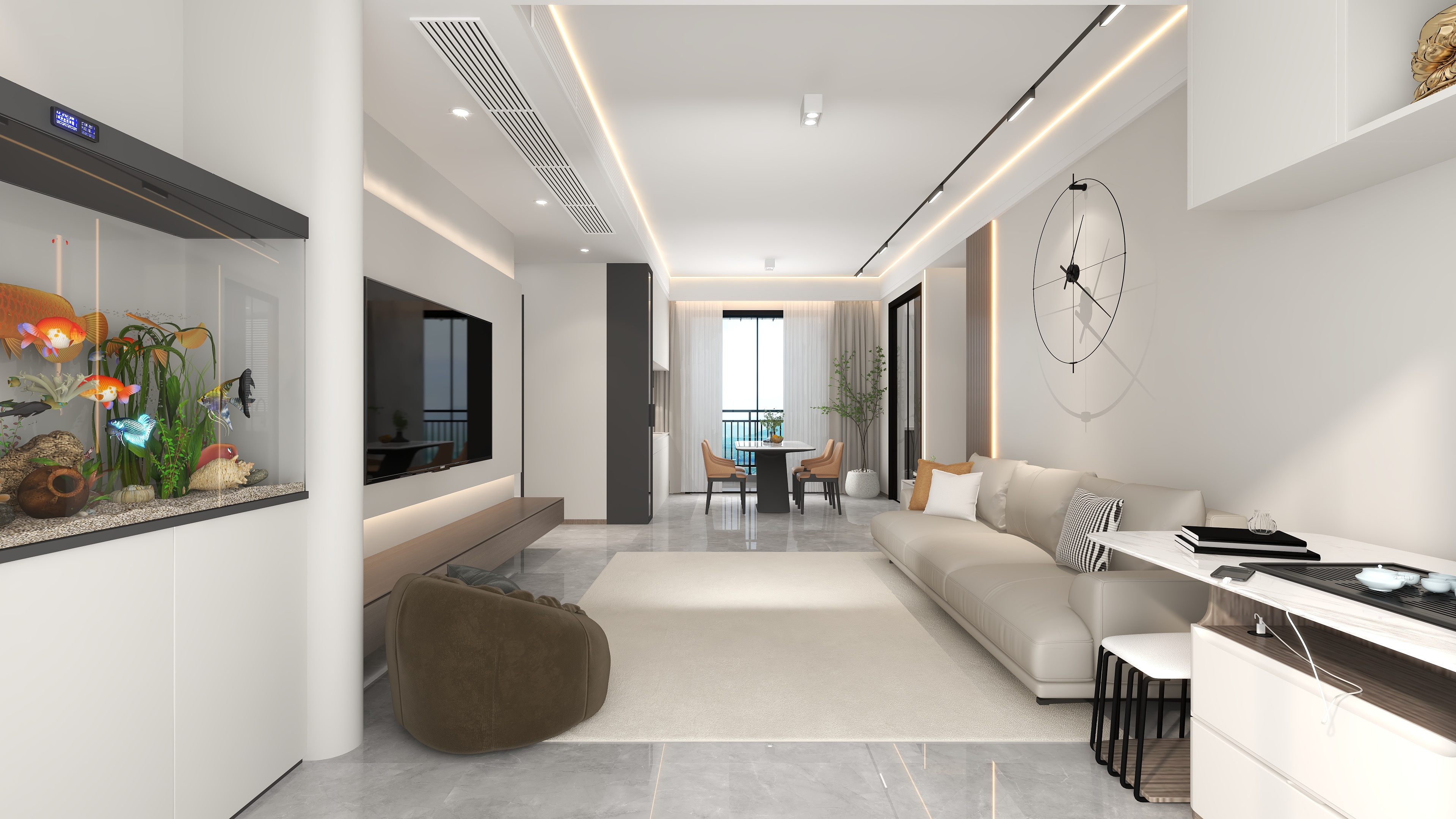 设计师丨胡月平-富竹苑现代简约110㎡5室装修效果图